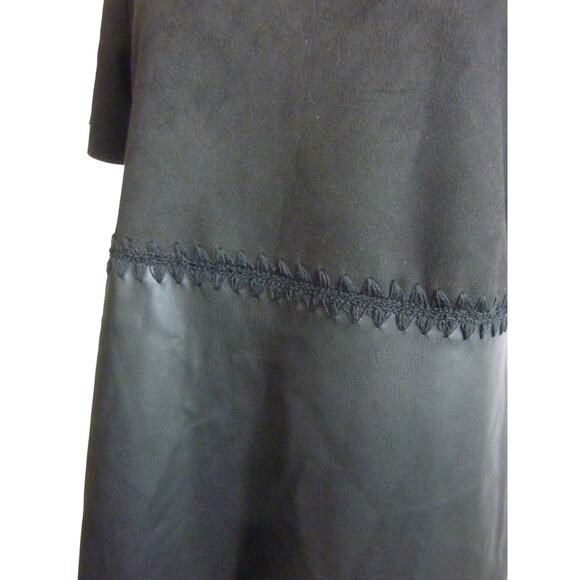 NWT Zara Black Faux Leather and Suede Dress Size M - Picture 5 of 7